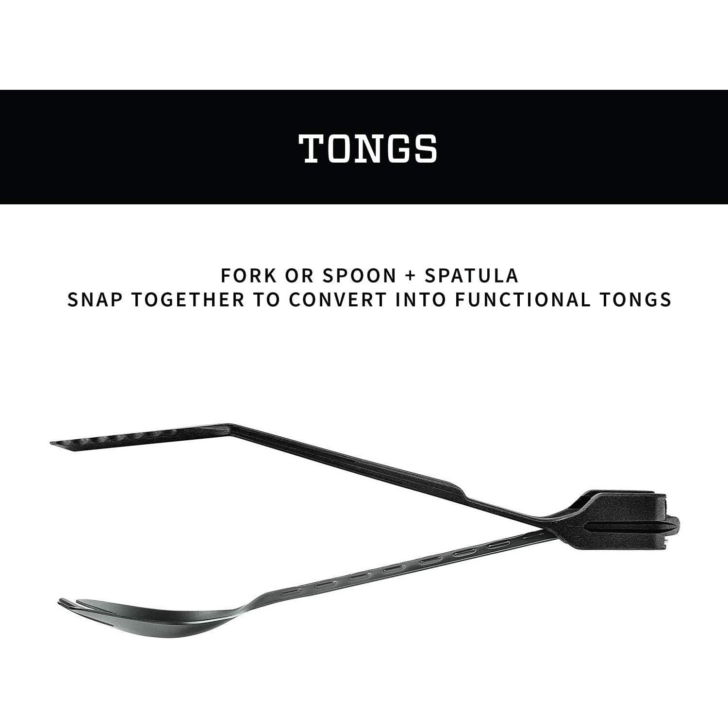 Juego de Utensilios de Camping Gerber ComplEAT - 4 Piezas, Negro