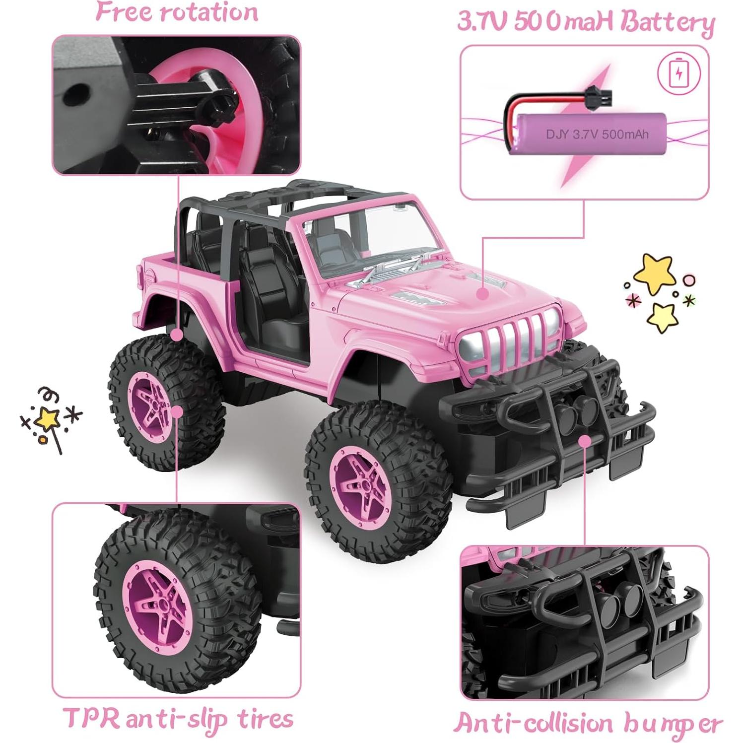 Coche RC NQD Rosa 1:16 Recargable 80 Min Jugar 2.4GHz