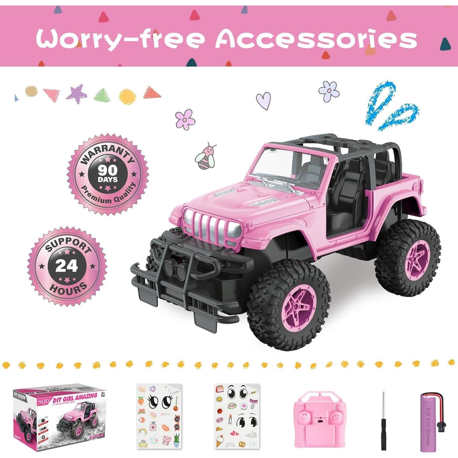 Coche RC NQD Rosa 1:16 Recargable 80 Min Jugar 2.4GHz