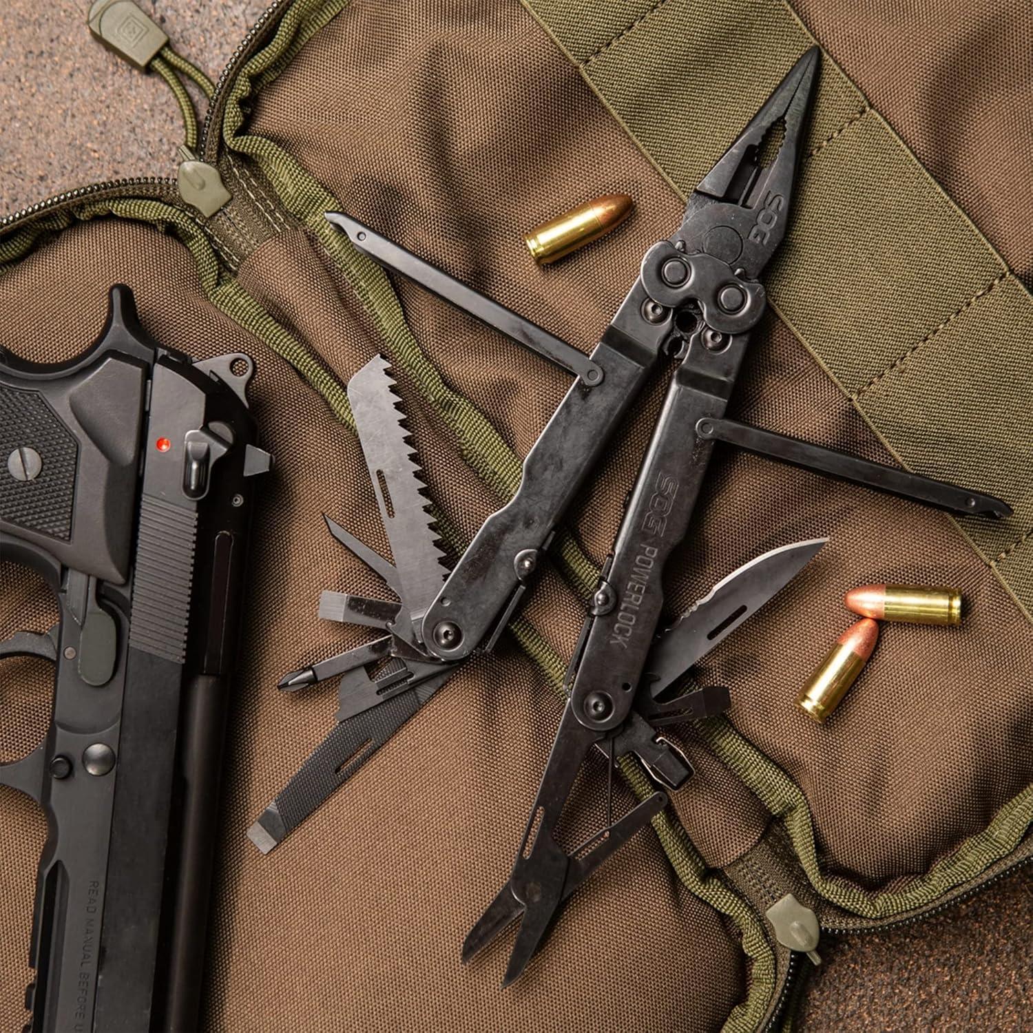 Cuchillo Plegable SOG PowerLock 18 Herramientas Acero Inoxidable