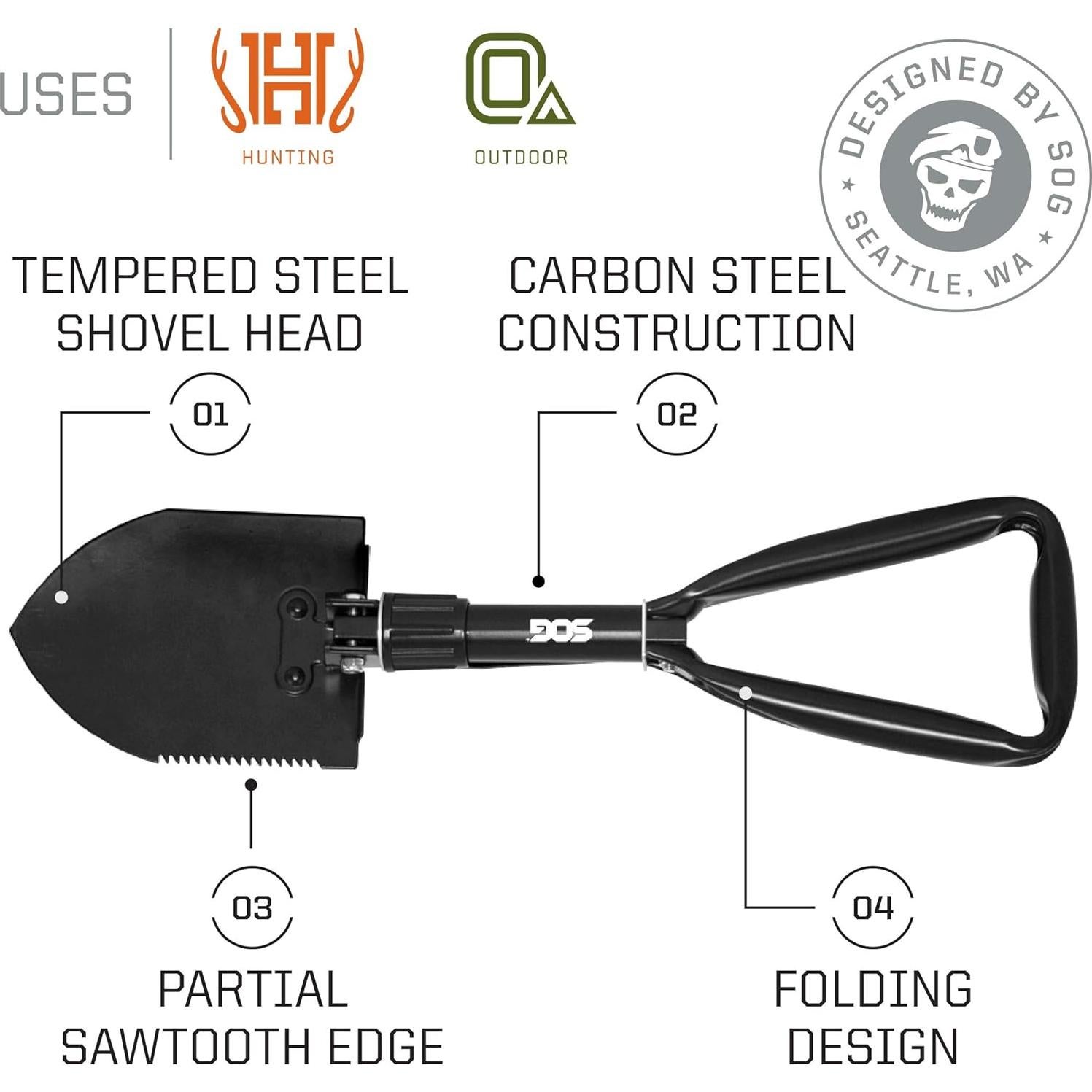 Multi-Herramienta SOG PA2002-CP y Pala de Trinchera Plegable