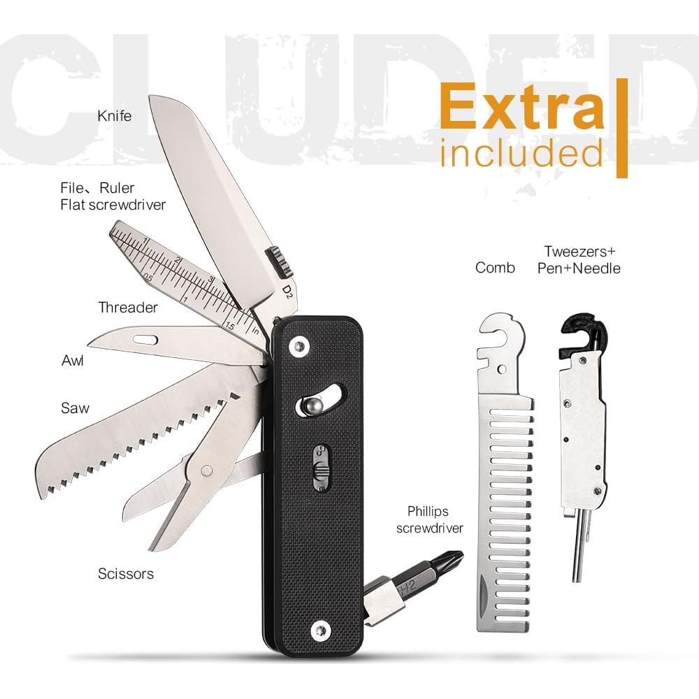Mini Herramienta Multiuso ROXON S503G 9 en 1 con Cuchillo y Tijeras
