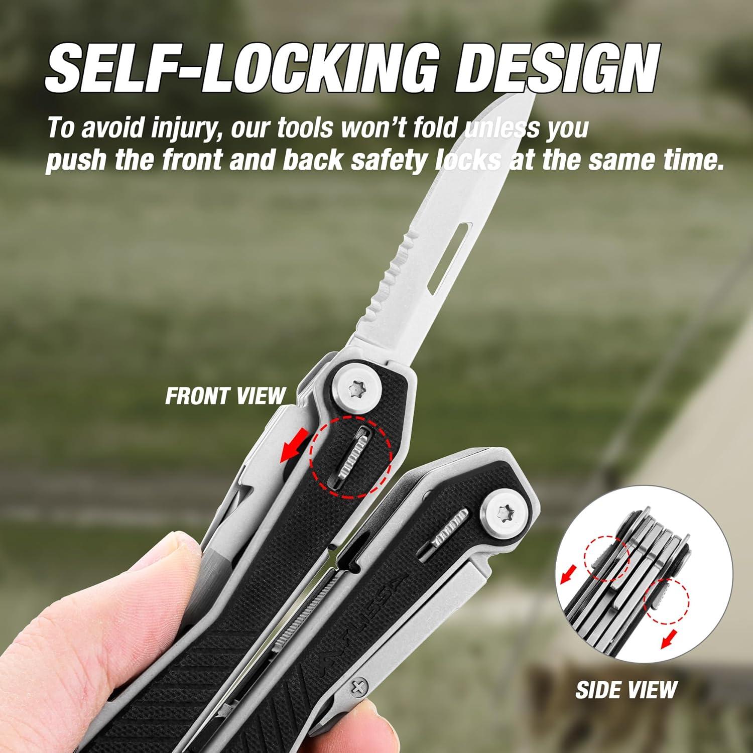 Multiherramienta 16-en-1 FLISSA con Mango G10 y Funda