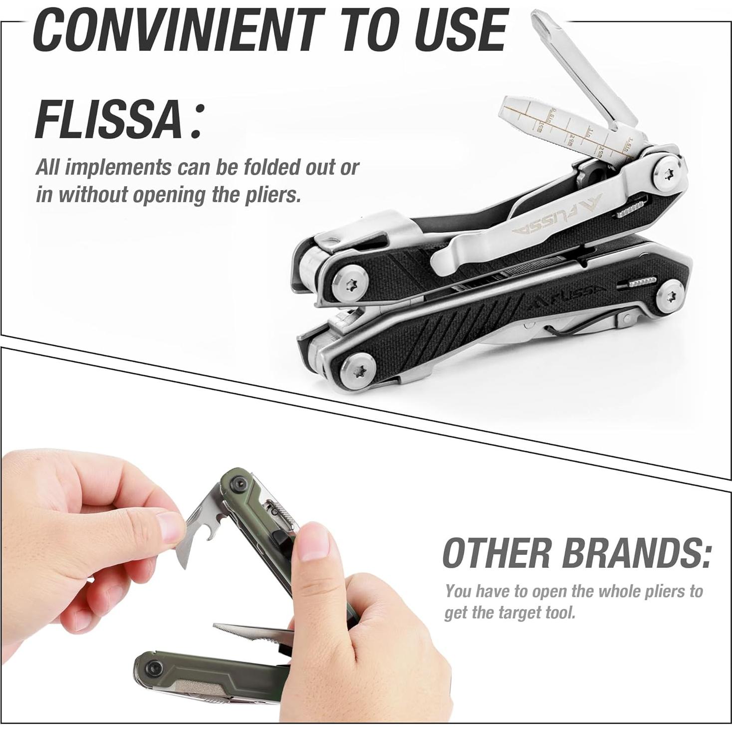 Multiherramienta 16-en-1 FLISSA con Mango G10 y Funda