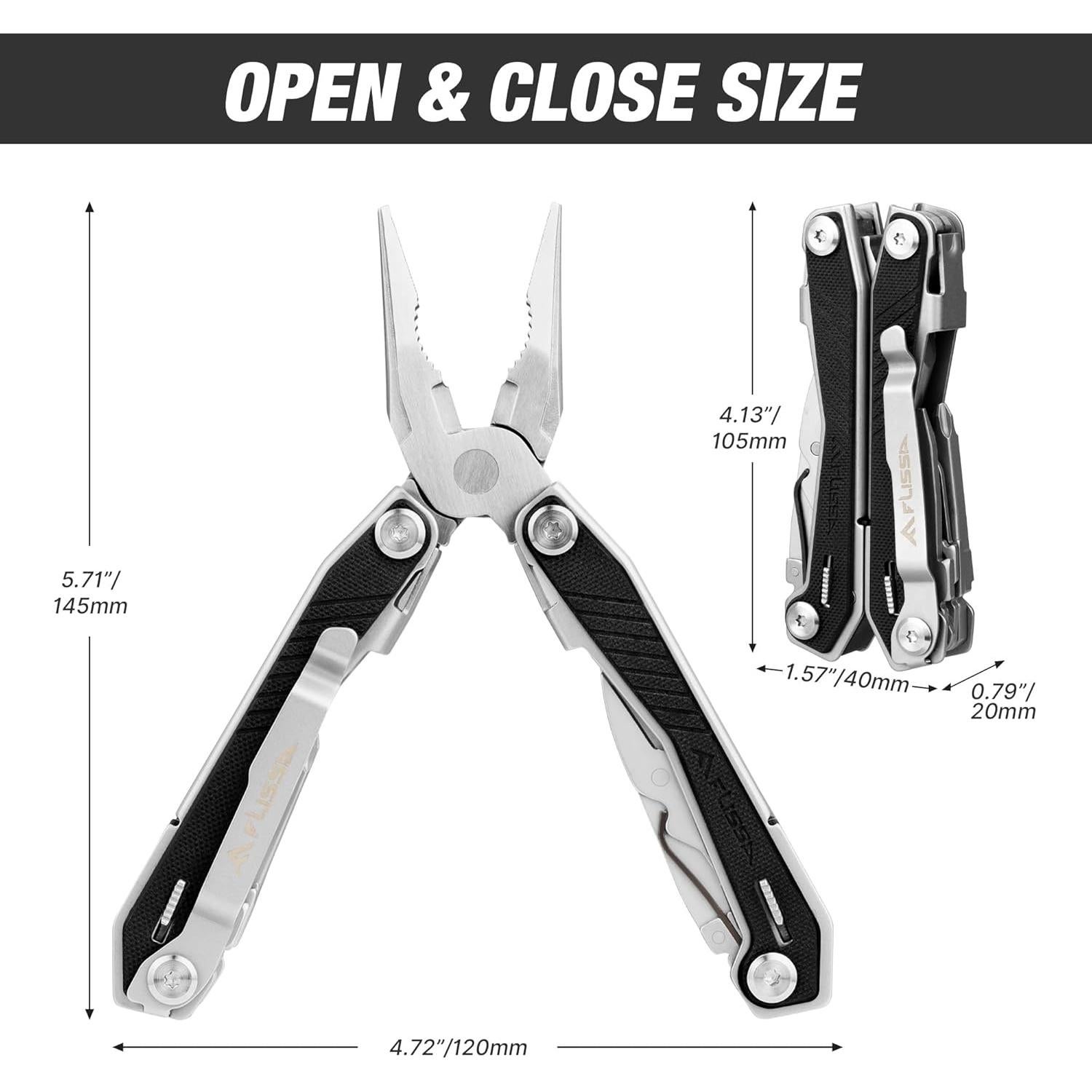 Multiherramienta 16-en-1 FLISSA con Mango G10 y Funda