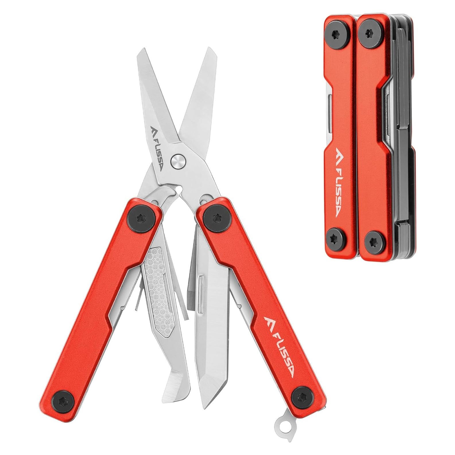 Tijeras Multiherramienta FLISSA 11 en 1 Acero Inoxidable Rojo