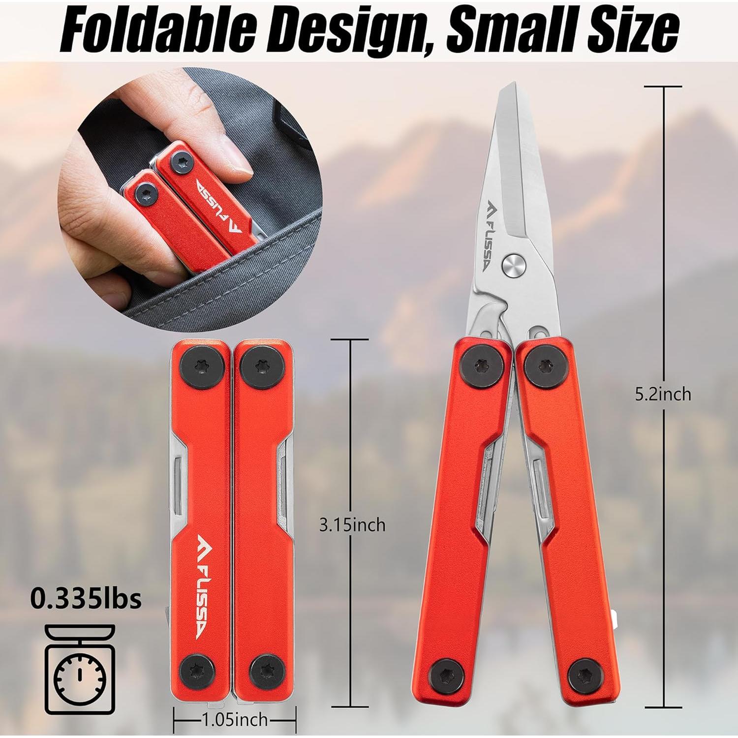 Tijeras Multiherramienta FLISSA 11 en 1 Acero Inoxidable Rojo