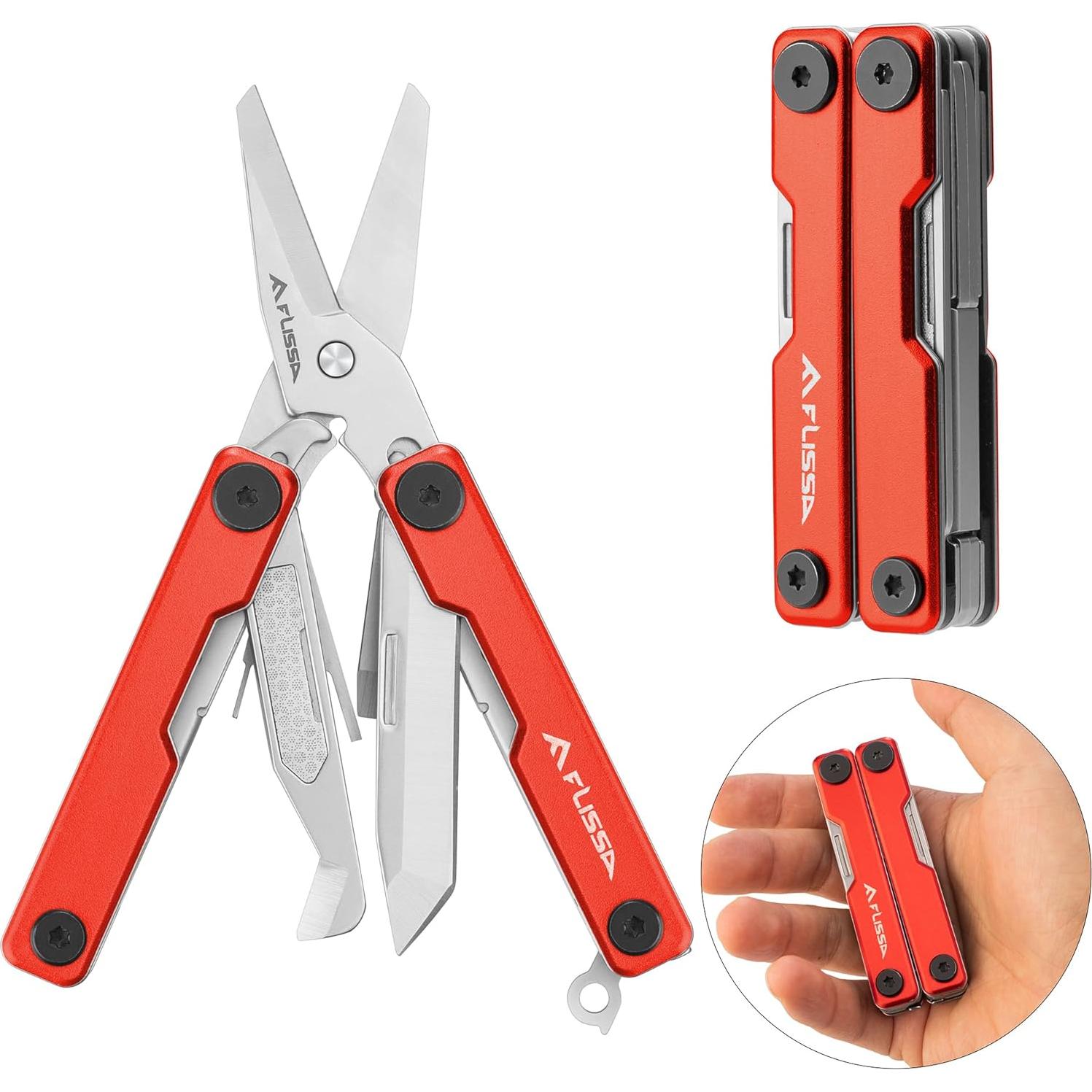 Tijeras Multiherramienta FLISSA 11 en 1 Acero Inoxidable Rojo