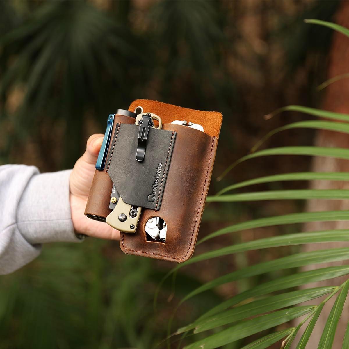 Funda de Multiherramienta de Cuero Gentlestache EDC Marrón