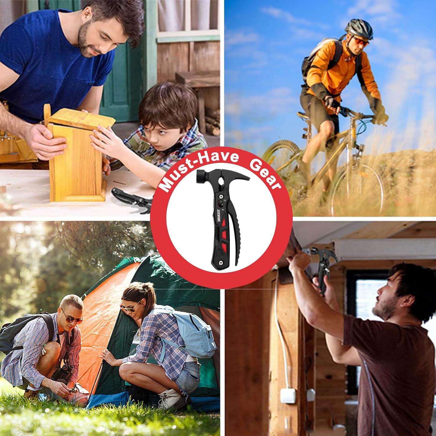 Multiherramienta JUXWONE 12 en 1 con Martillo y Cuchillo Plegable