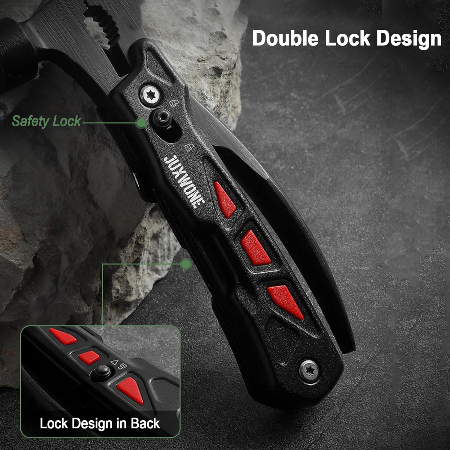Multiherramienta JUXWONE 12 en 1 con Martillo y Cuchillo Plegable