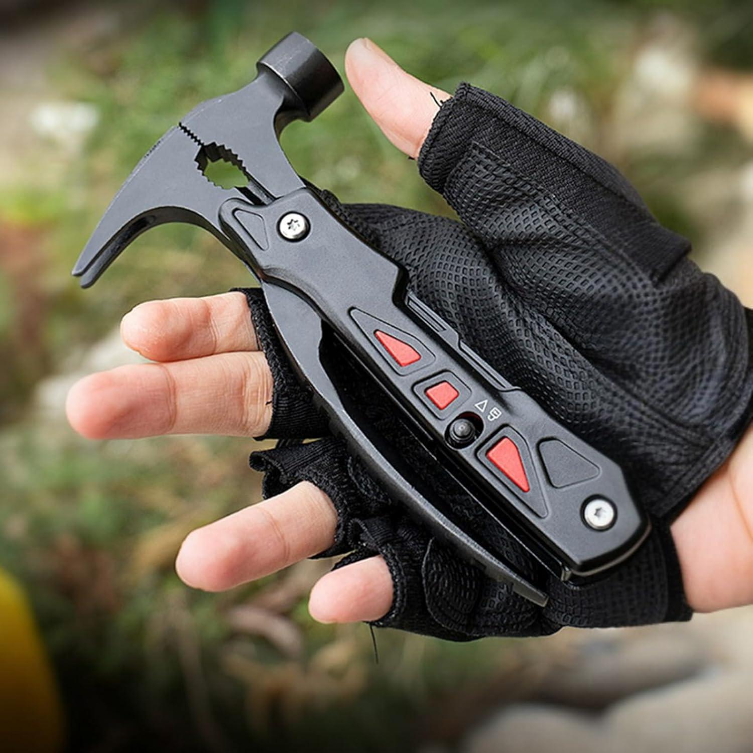 Multiherramienta JUXWONE 12 en 1 con Martillo y Cuchillo Plegable