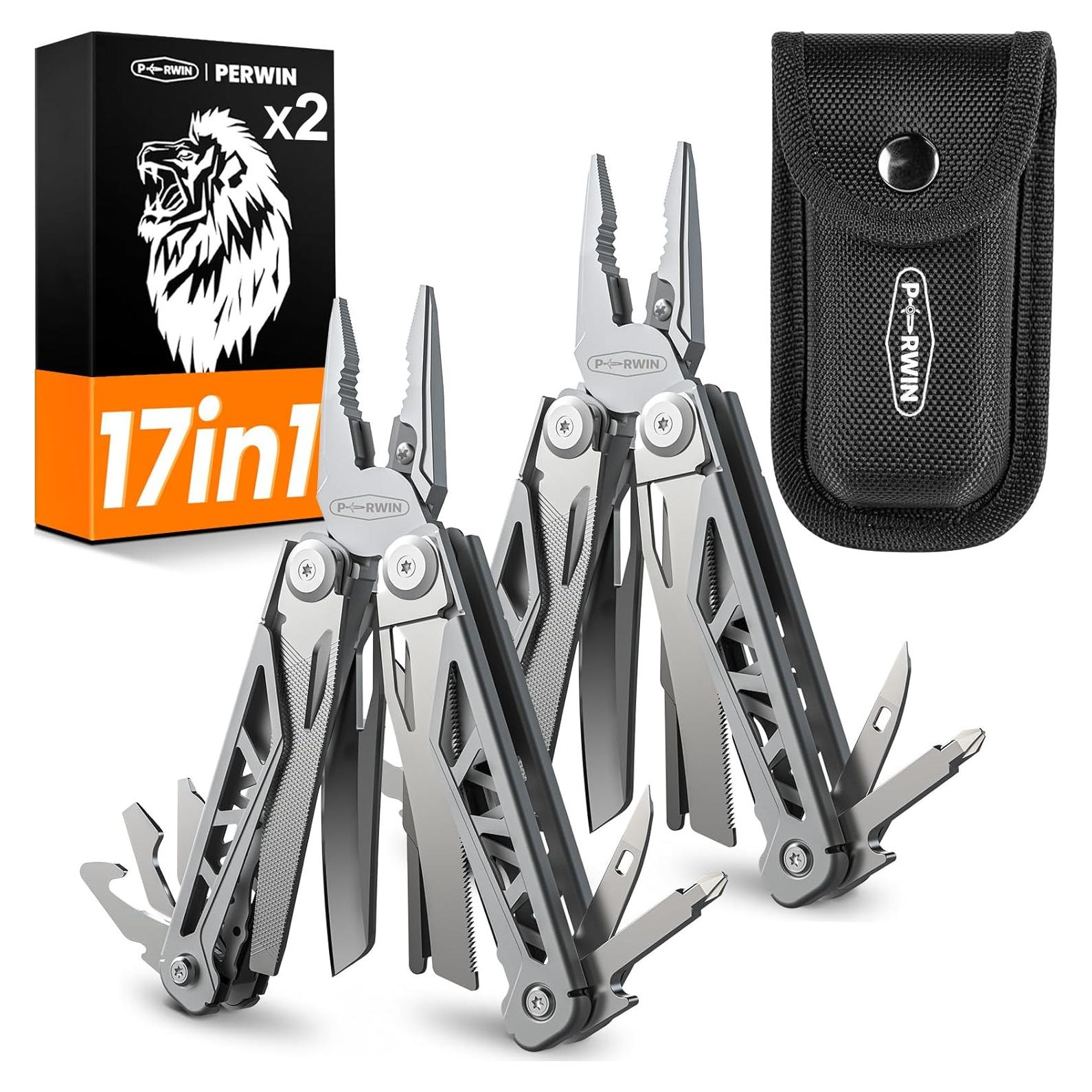 Multiherramienta PERWIN 17-en-1 Acero Inoxidable EDC Camping