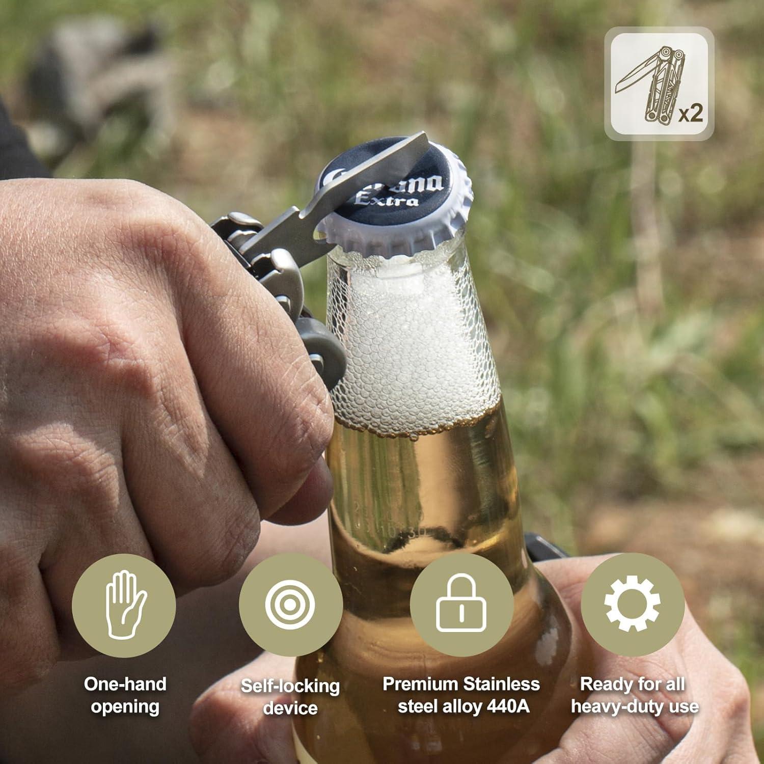 Multiherramienta PERWIN 17-en-1 Acero Inoxidable EDC Camping