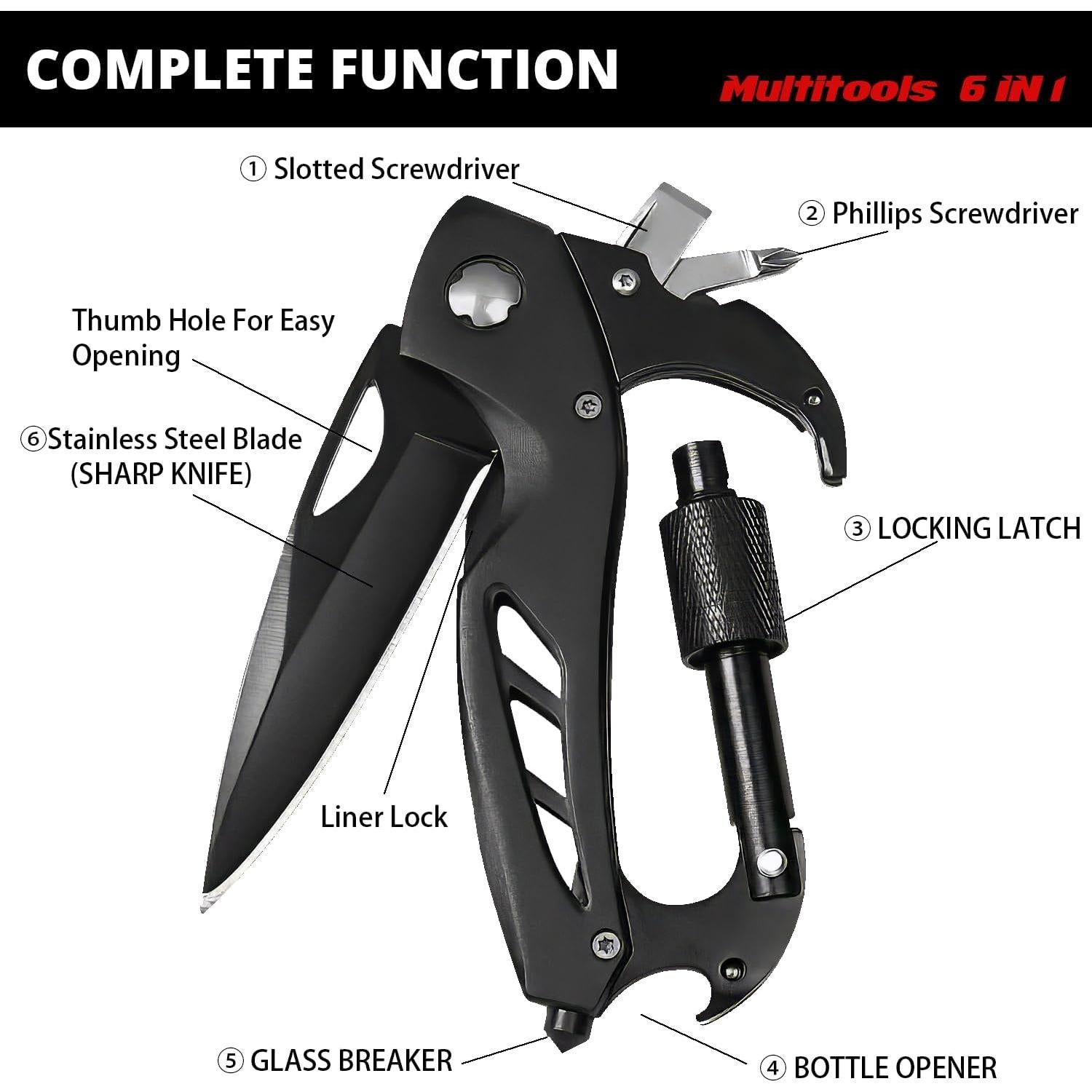 Multiherramienta WYNK 6-en-1 con Cuchillo Plegable y Destornilladores