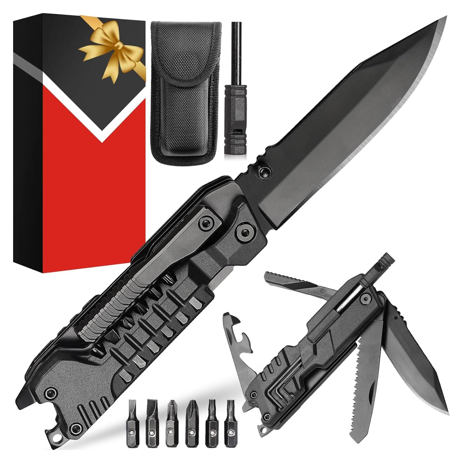 Cuchillo Multiherramienta 19 en 1 ZAVIT - Acero Inoxidable, Negro