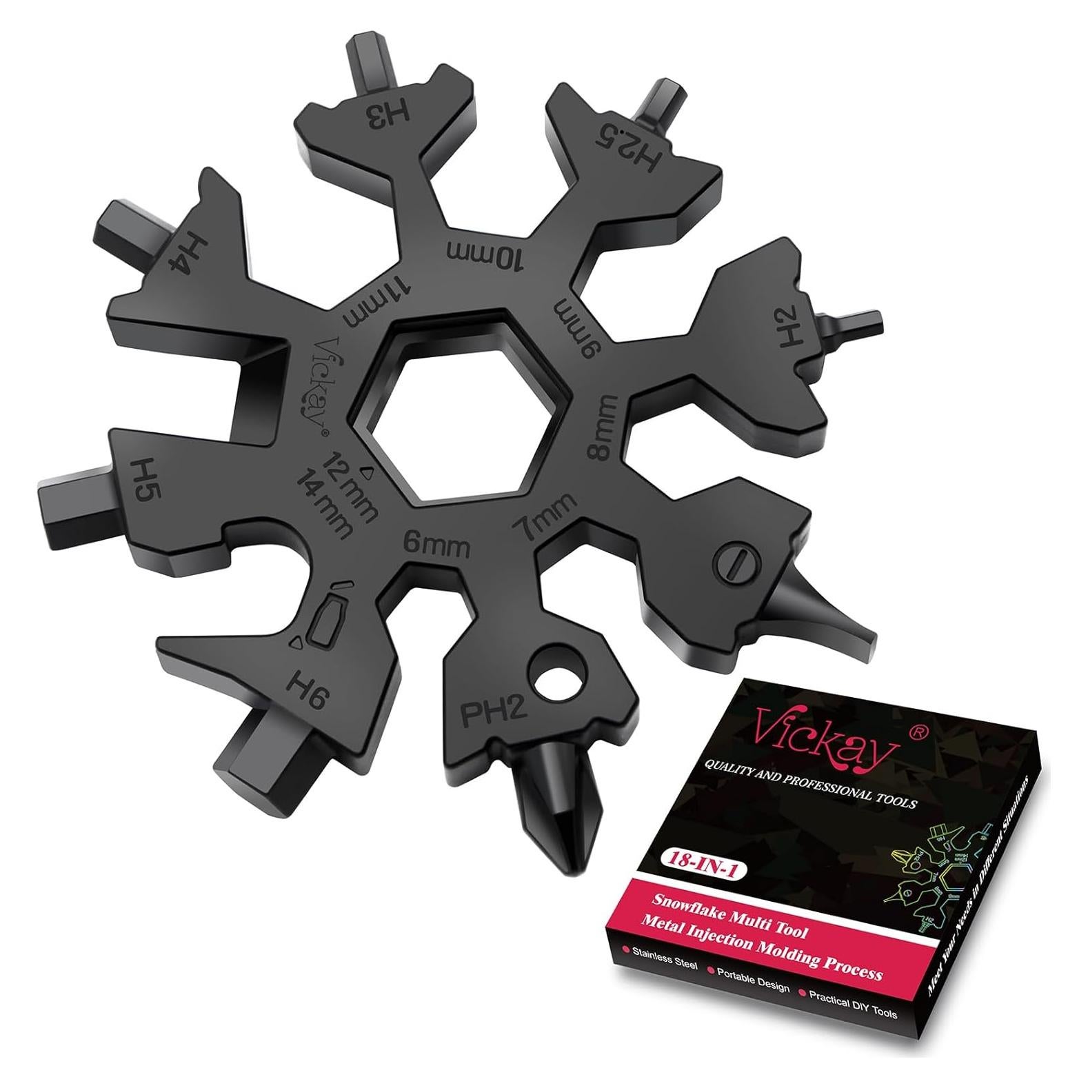 Herramienta Multi Nieve 18 en 1 Vickay - Acero Inoxidable Negro