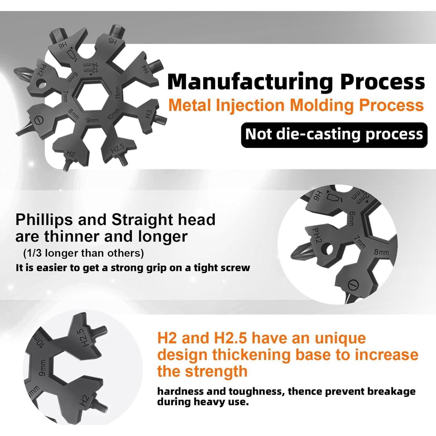 Herramienta Multi Nieve 18 en 1 Vickay - Acero Inoxidable Negro