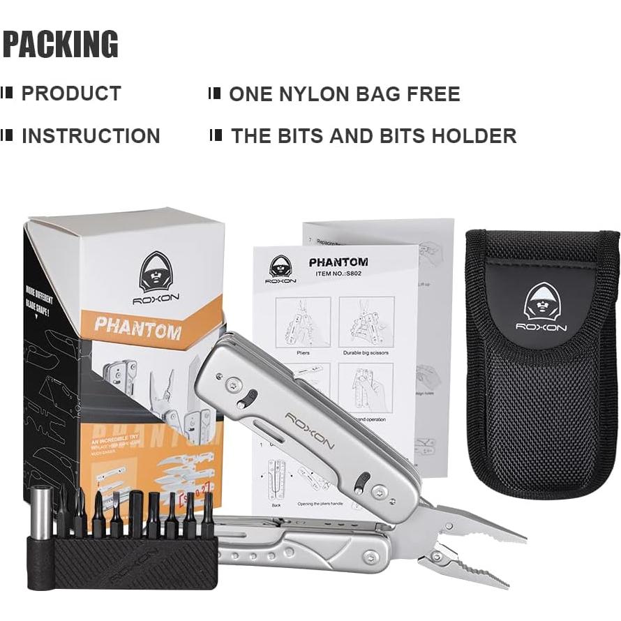 Multiherramienta 16 en 1 ROXON S802S con Alicates y Tijeras