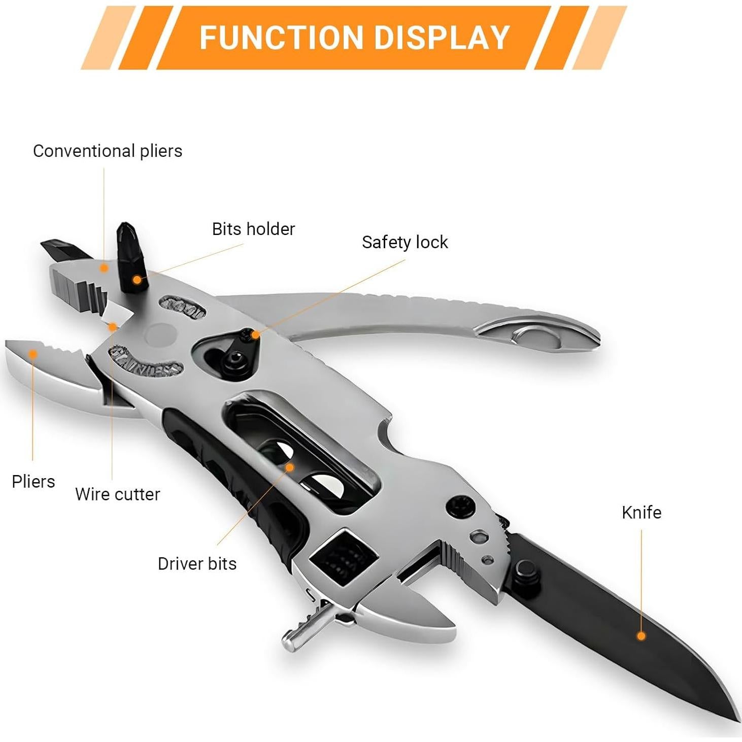 Multiherramienta Plegable Elecbee con 7 Herramientas de Acero Inoxidable