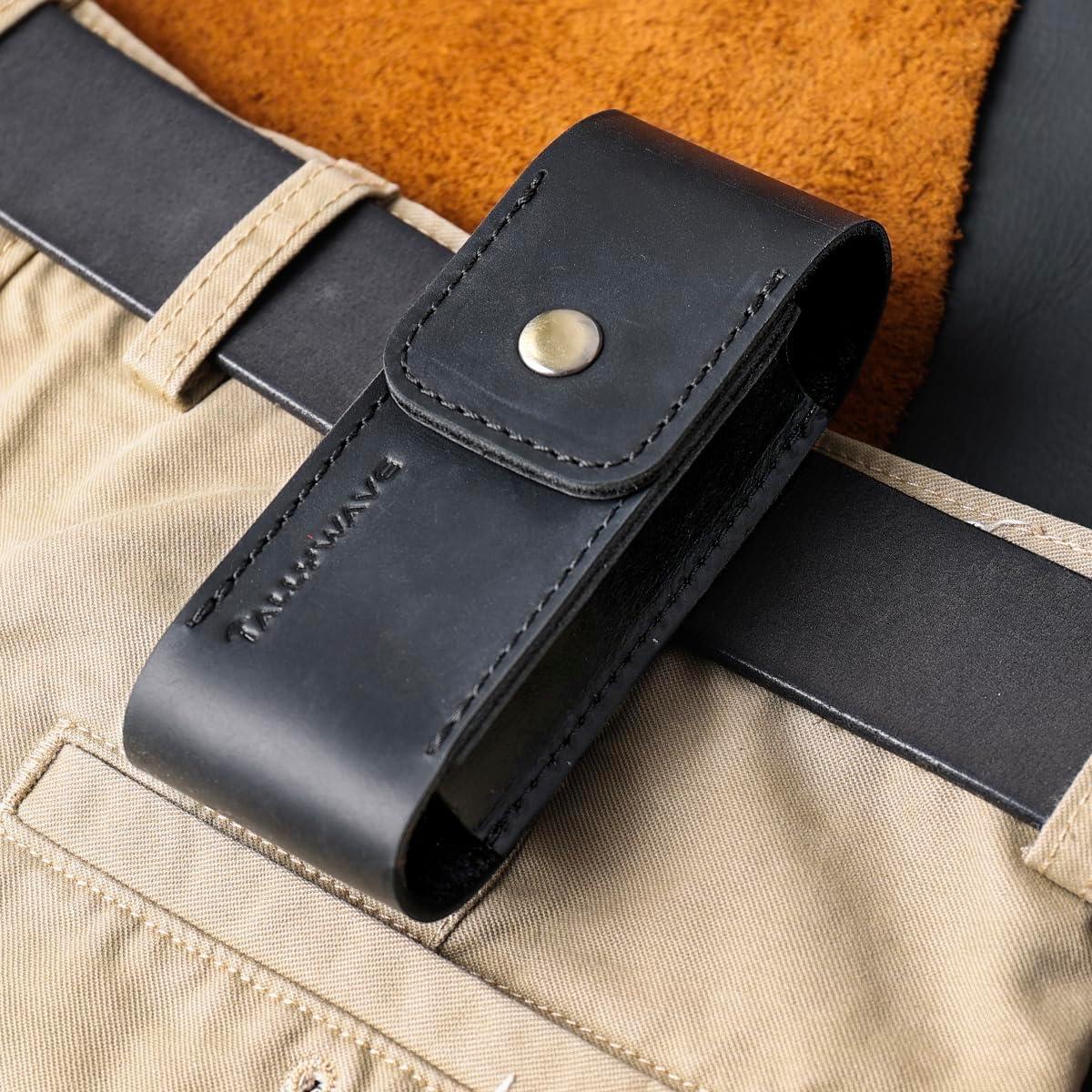 Funda de Cuero para Multiherramienta TALLYWAVE, Negro, 12.06x4.32cm