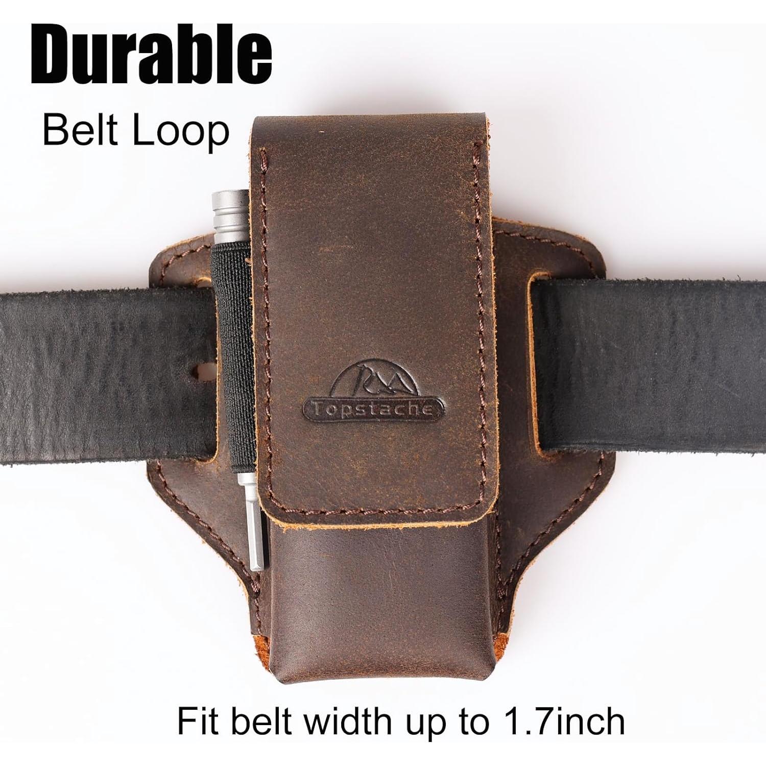 Funda de Multiherramienta de Cuero Topstache Marrón Oscuro - Cierre Magnético