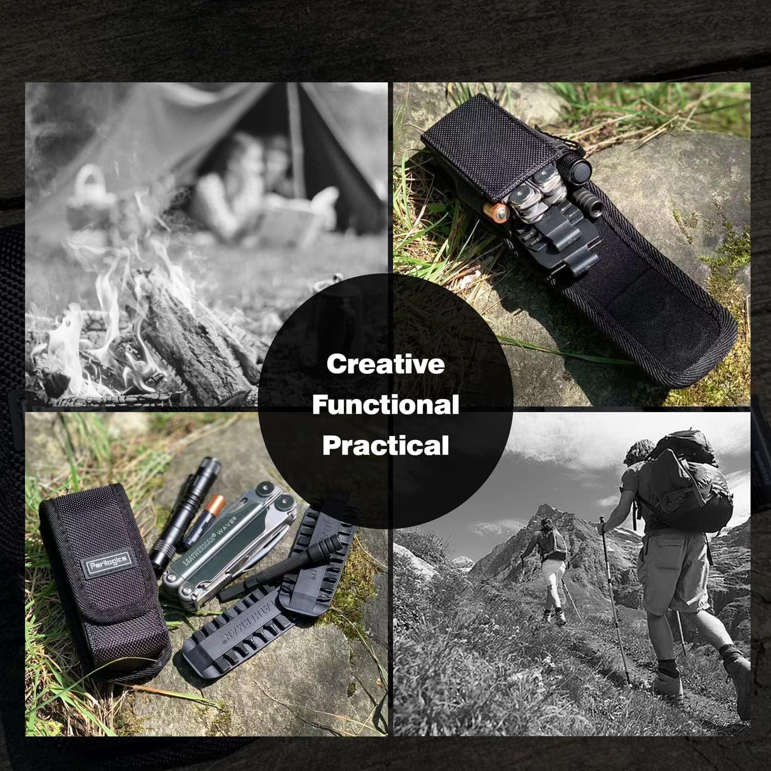 Magnetic Tool Sheath for Leatherman – Nylon Belt Pouch Fits Wave Plus, Wingman, Charge, Surge, Super Tool 300, Signal, Free P2 & P4 (4–4.5 in) - Camo