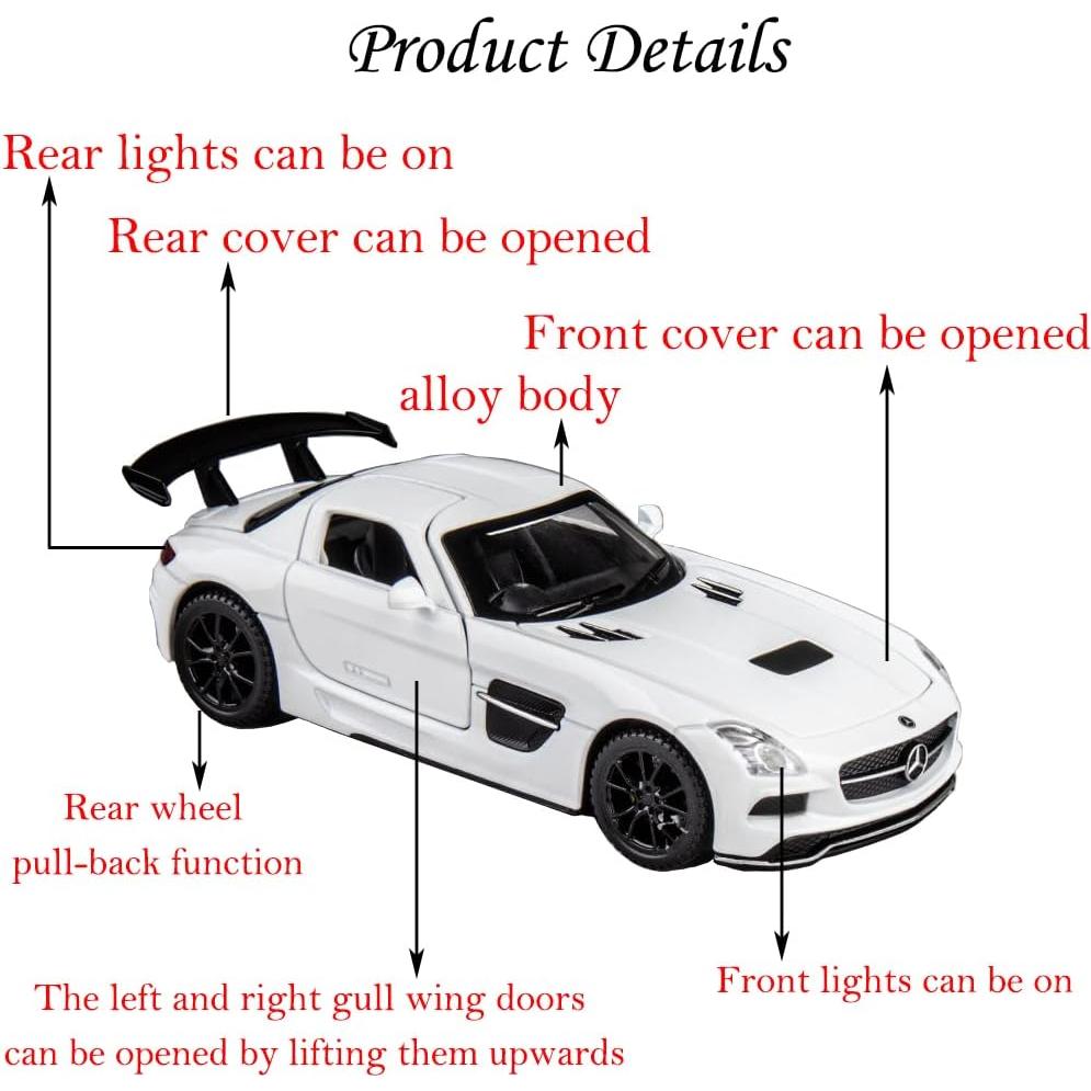 Coche de Juguete SLS AMG Blanco 1:32 con Luz y Sonido