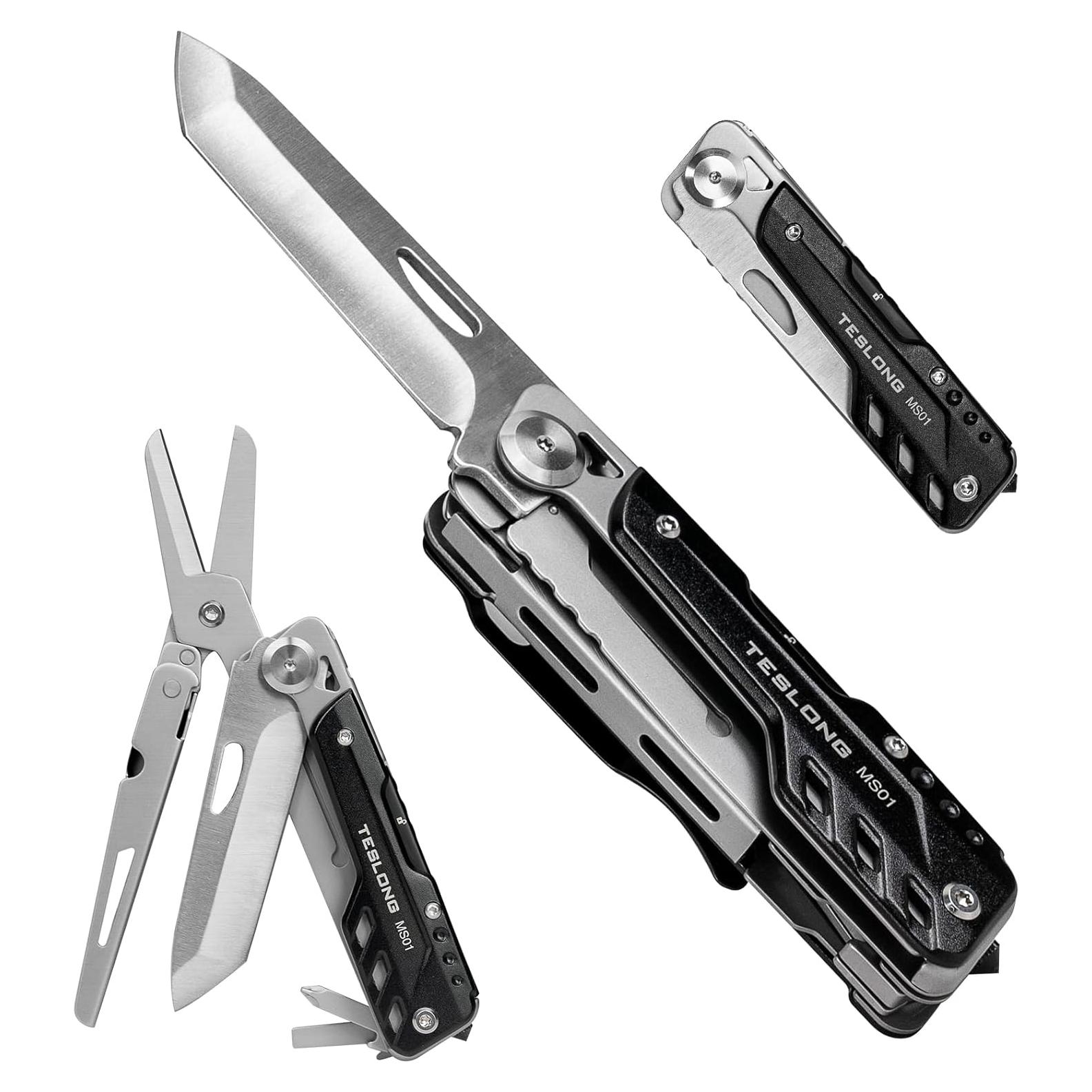 Multiherramienta 5 en 1 Teslong MS01 Cuchillo Tijeras Acero Inoxidable