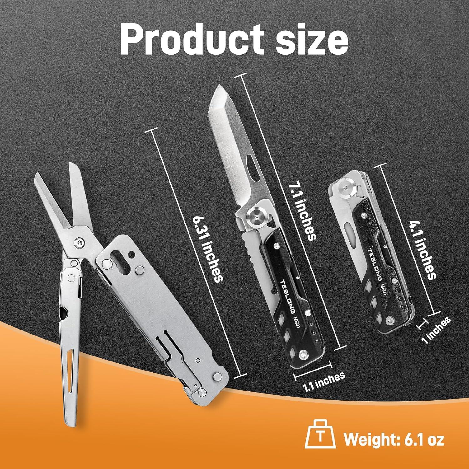 Multiherramienta 5 en 1 Teslong MS01 Cuchillo Tijeras Acero Inoxidable