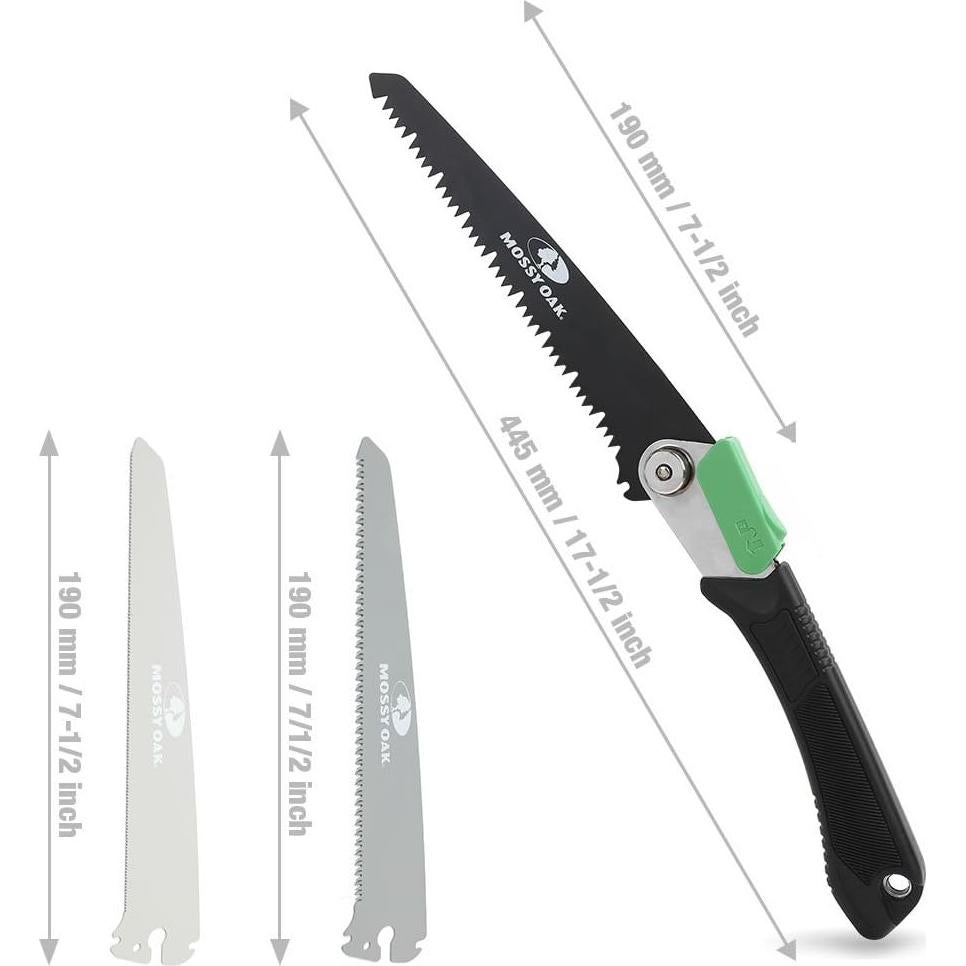 Sierra Plegable 3 en 1 Mossy Oak con 3 Cuchillas y Funda