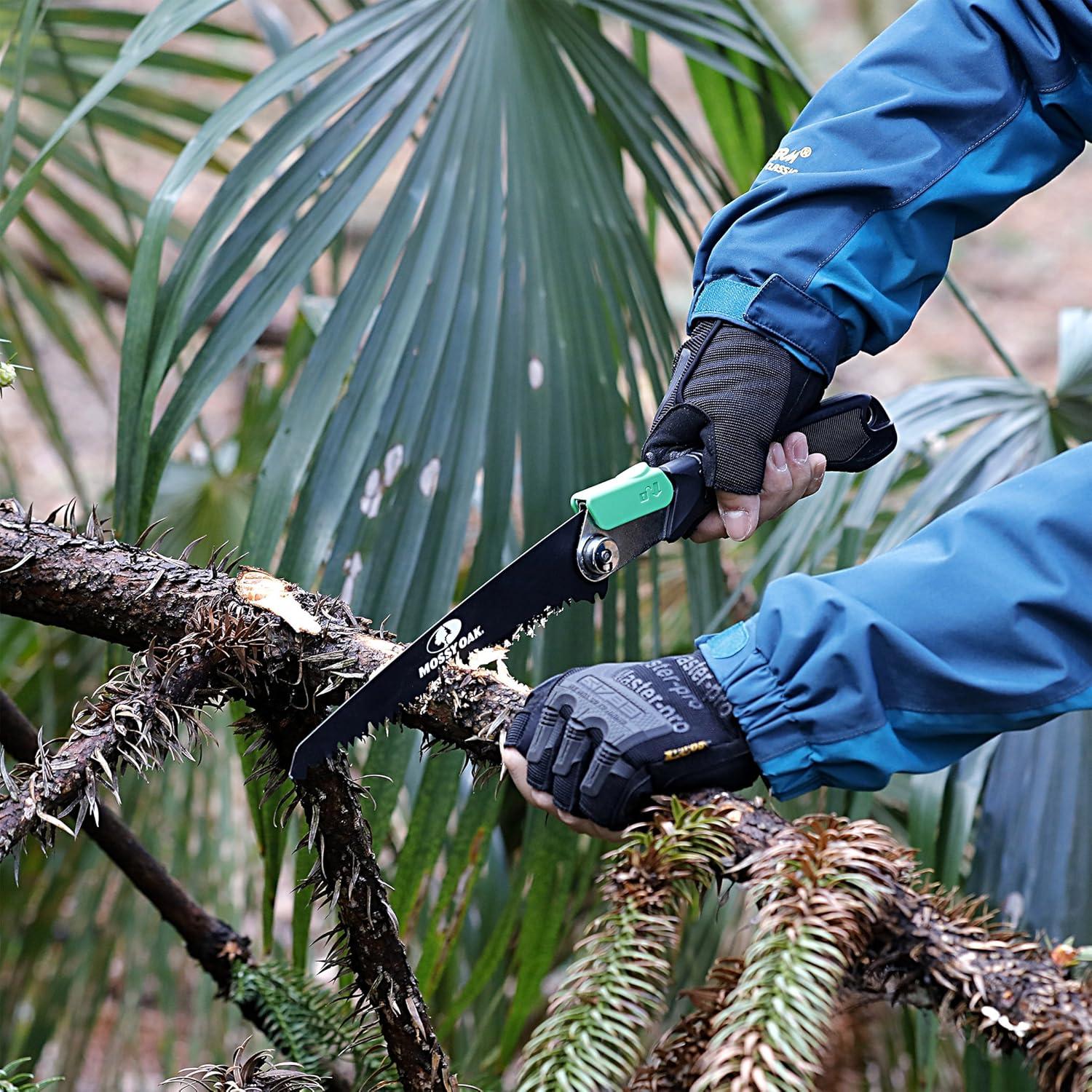 Sierra Plegable 3 en 1 Mossy Oak con 3 Cuchillas y Funda