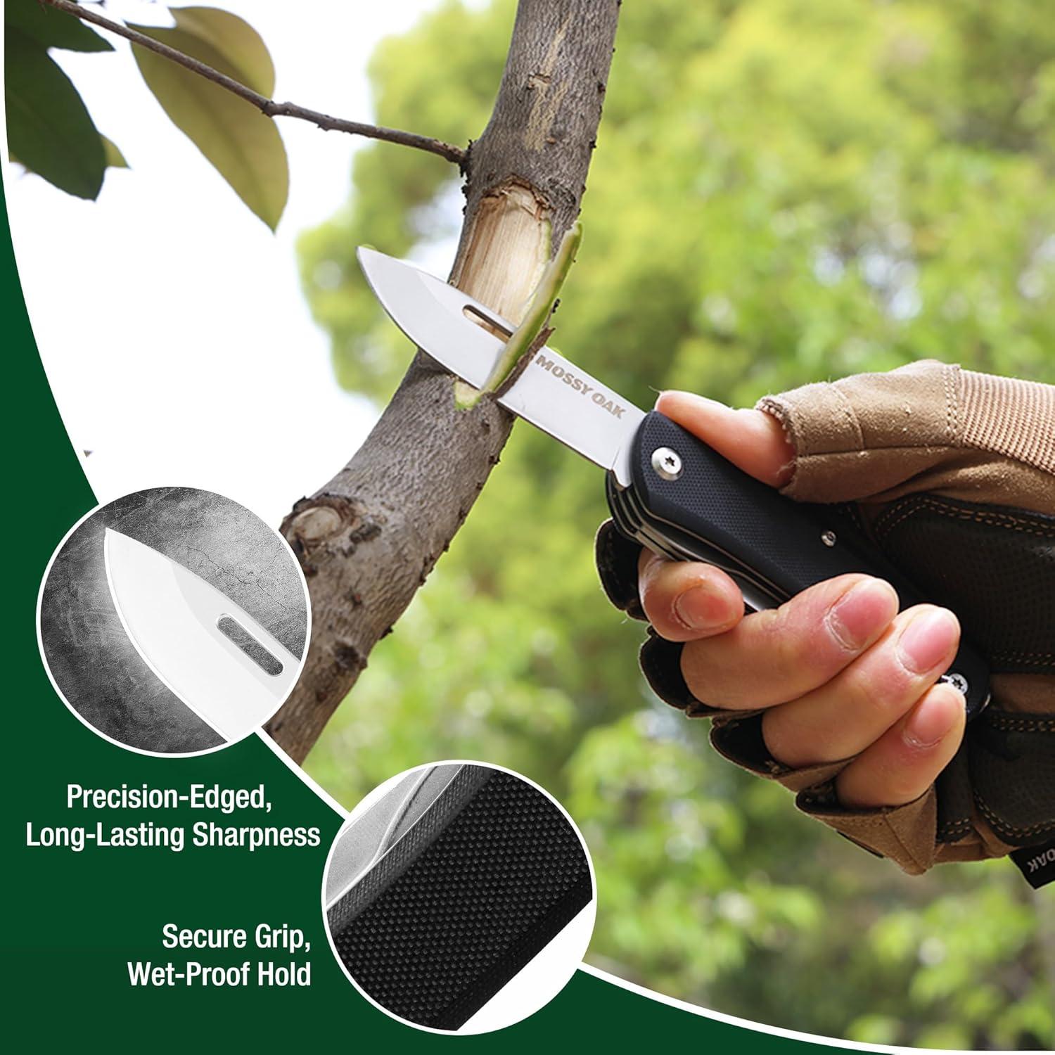 Cuchillo de bolsillo multitool MOSSY OAK 10-en-1 acero inoxidable