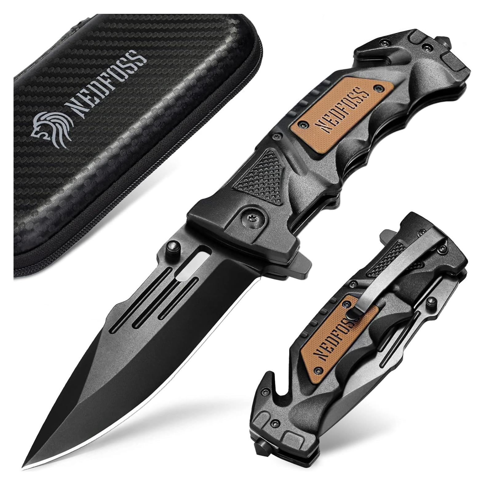 Cuchillo Plegable NedFoss DA75 9.9 cm con Cortador y Rompedor