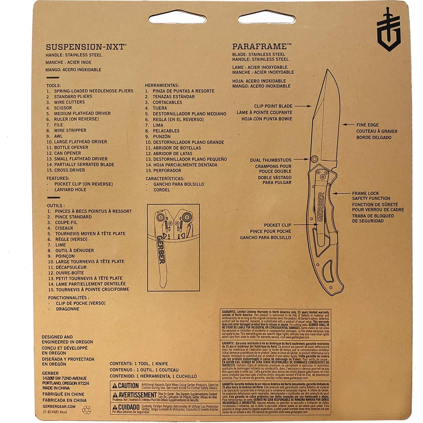 Kit de Herramientas Gerber Gear 2 Piezas Multiherramienta y Cuchillo