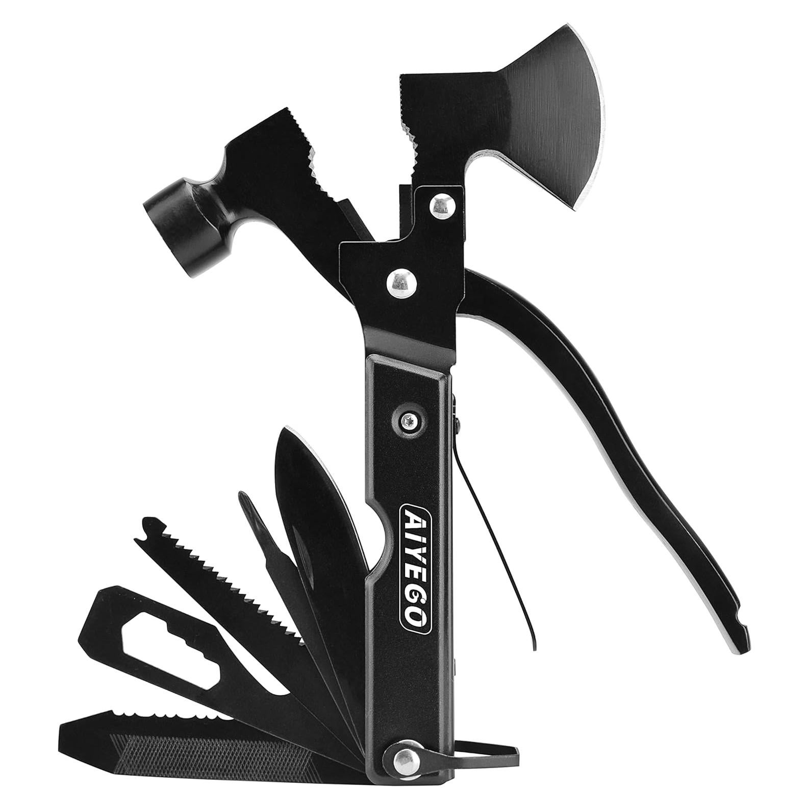 Hacha Martillo Multifuncional AIYEGO 14 en 1 para Camping