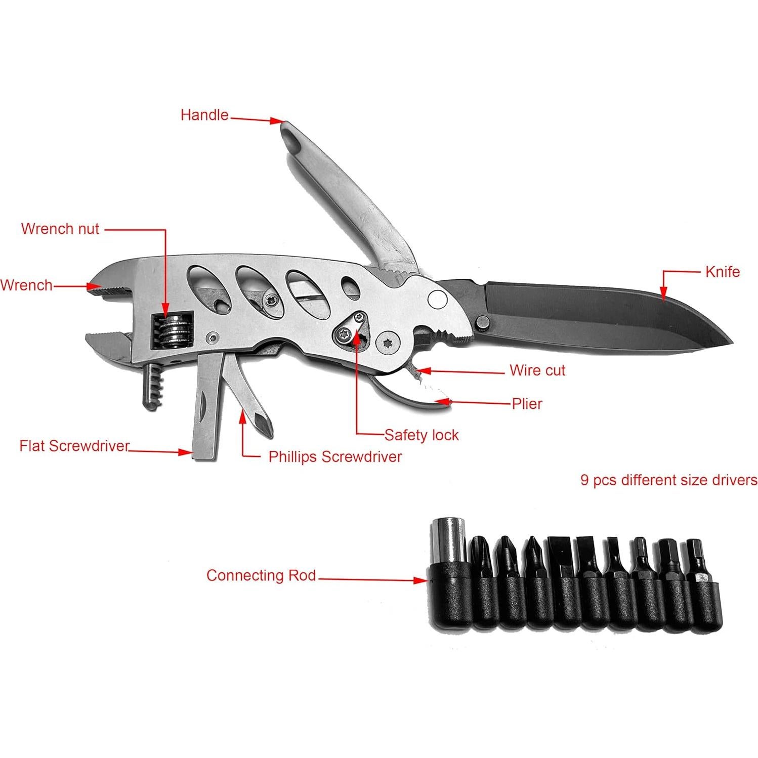 Llave Multiherramienta ZOVEDAIUG 7 en 1 Plegable Acero Inoxidable
