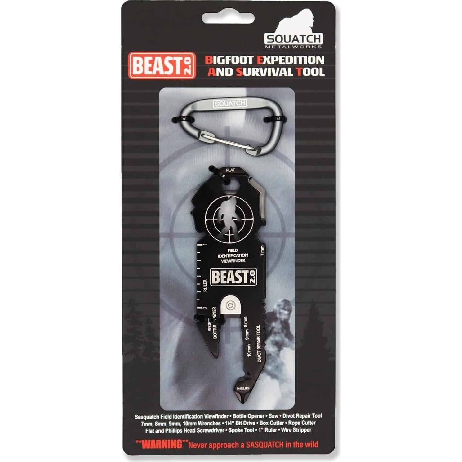 Multi-Herramienta de Supervivencia SQUATCH BEAST 2.0 con Mosquetón