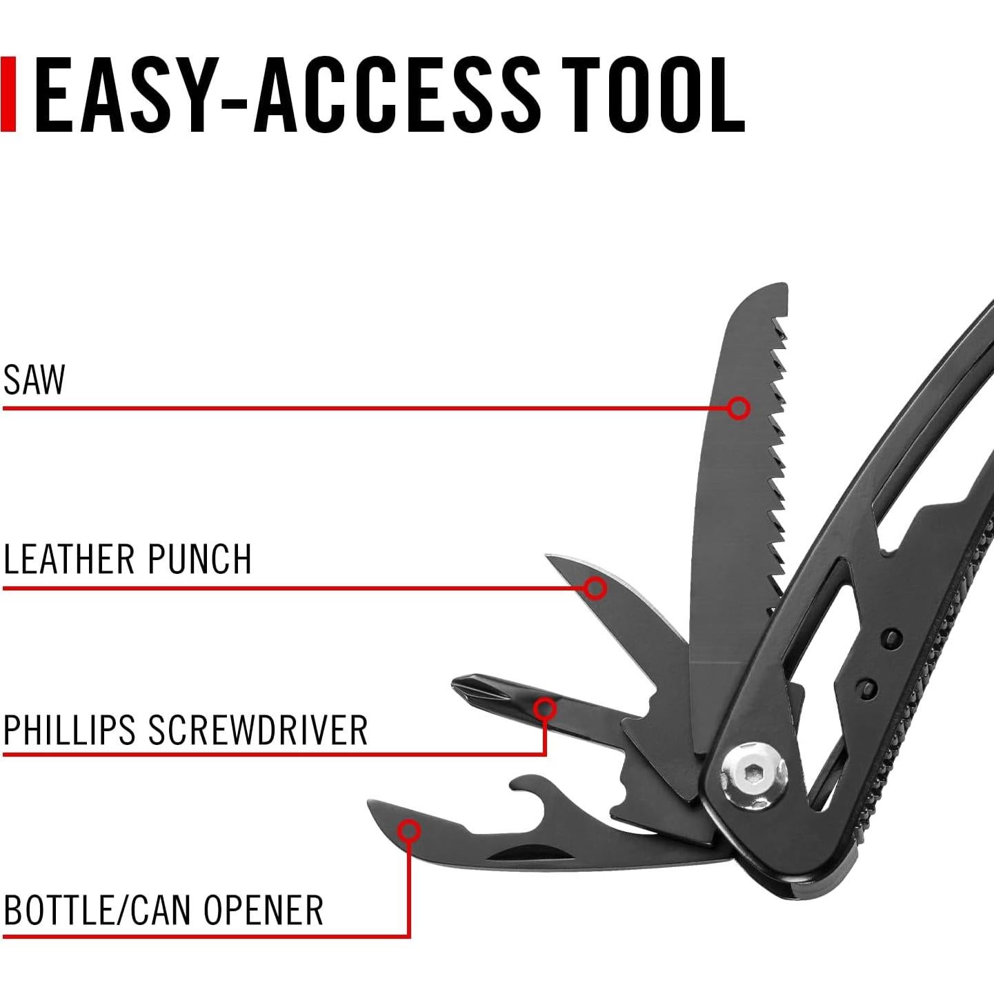 Multi-Herramienta COAST CT225 11 en 1 - Acero Inoxidable Negro