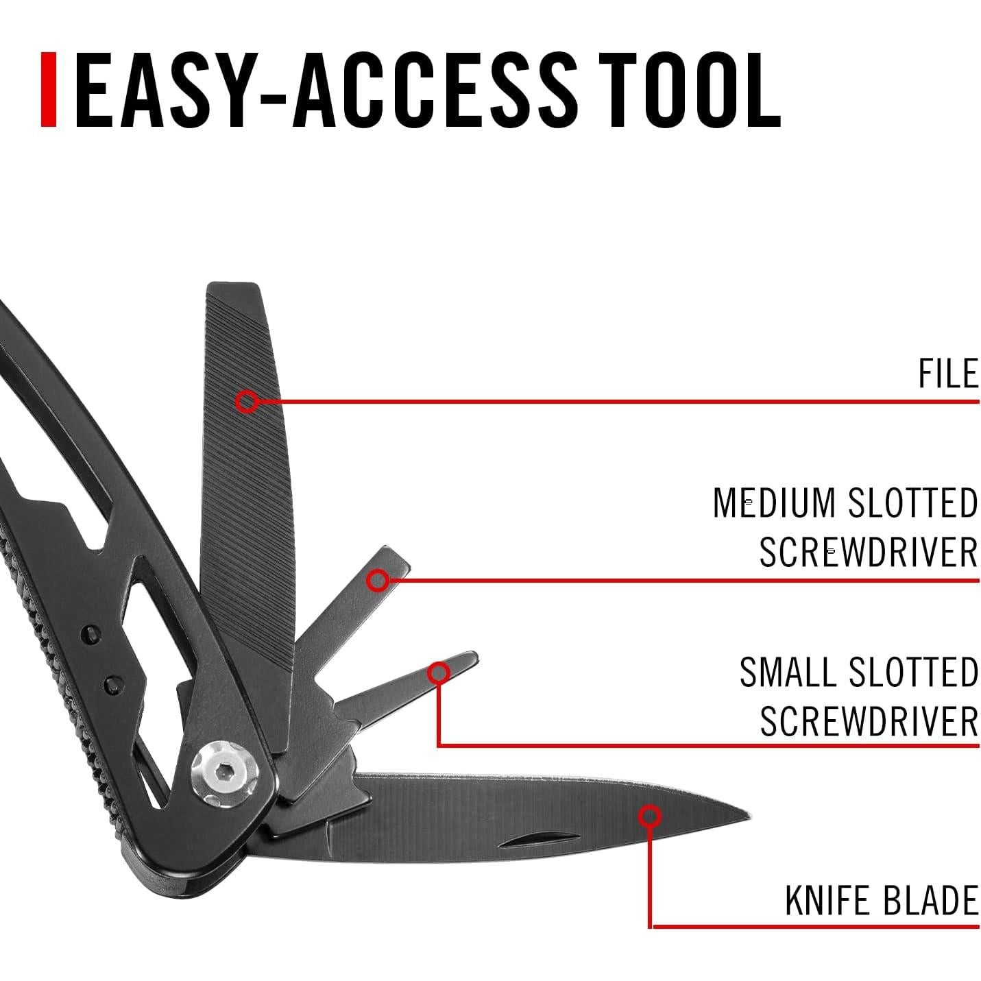 Multi-Herramienta COAST CT225 11 en 1 - Acero Inoxidable Negro