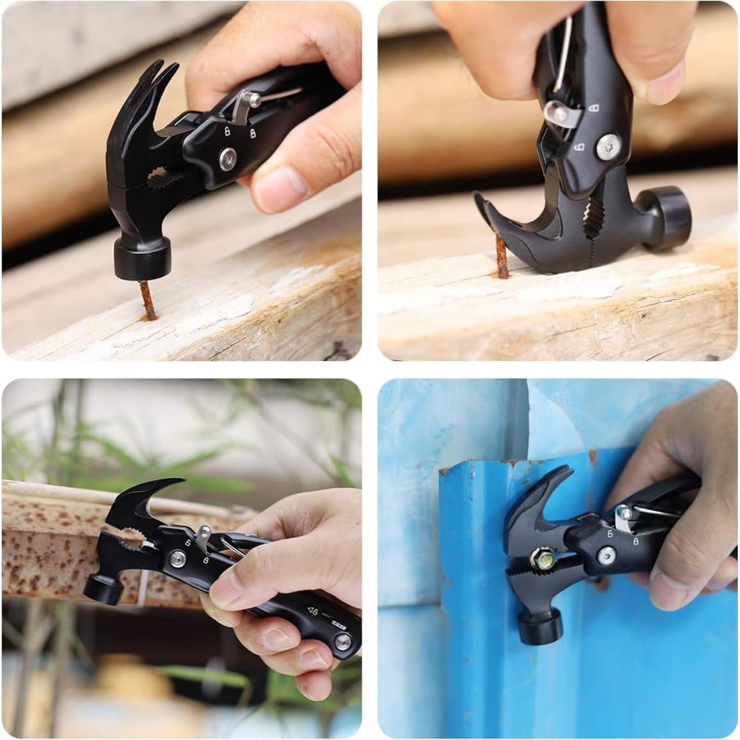 Herramienta Multitool de Martillo 12 en 1 QuntionSt - Acero Inoxidable