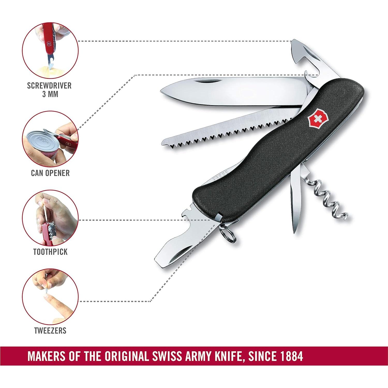 Cuchillo Suizo Victorinox Forester 12 Funciones Negro