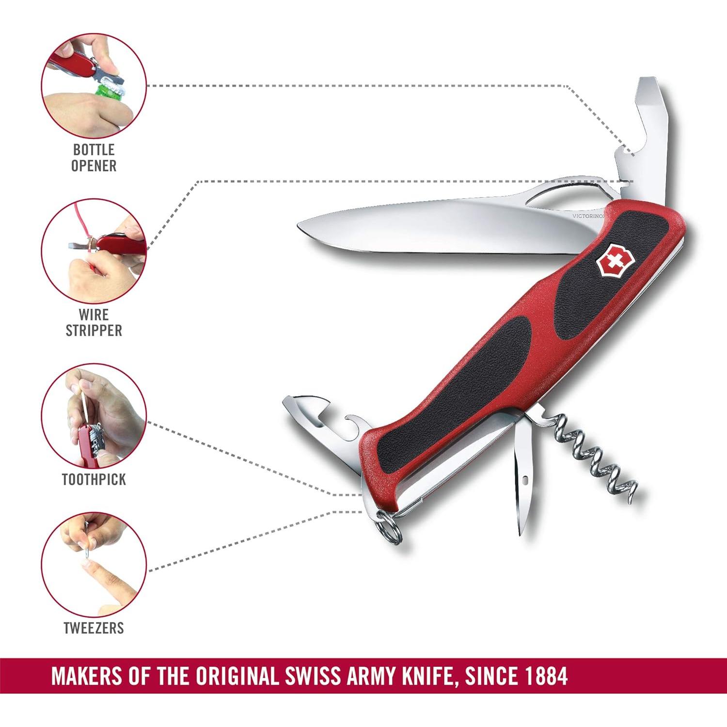 Cuchillo Suizo Victorinox RangerGrip 61 - 11 Funciones, Rojo/Negro