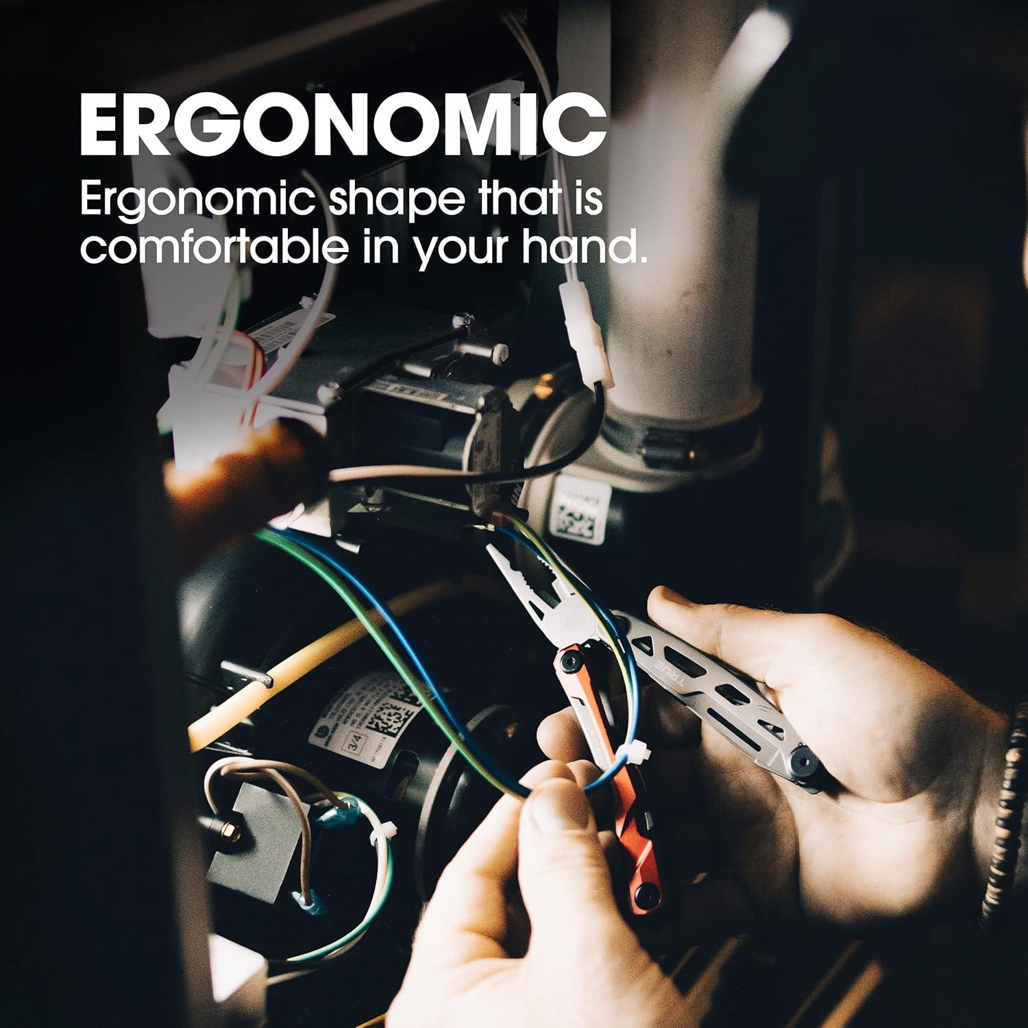 Multi-Herramienta de Bolsillo VERDADERO 8 en 1 Titanio Plata/Rojo