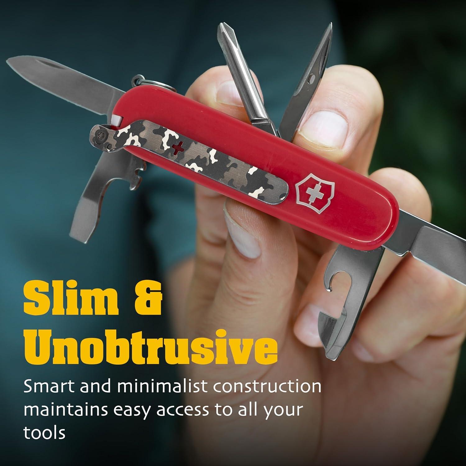 Clip SwissKarry Donk! Camo Negro para Cuchillo Suizo 91mm