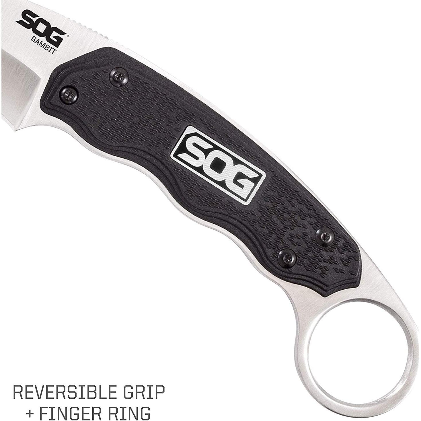 Cuchillo Karambit SOG Gambit 6.55 cm Fijo con Funda Ajustable