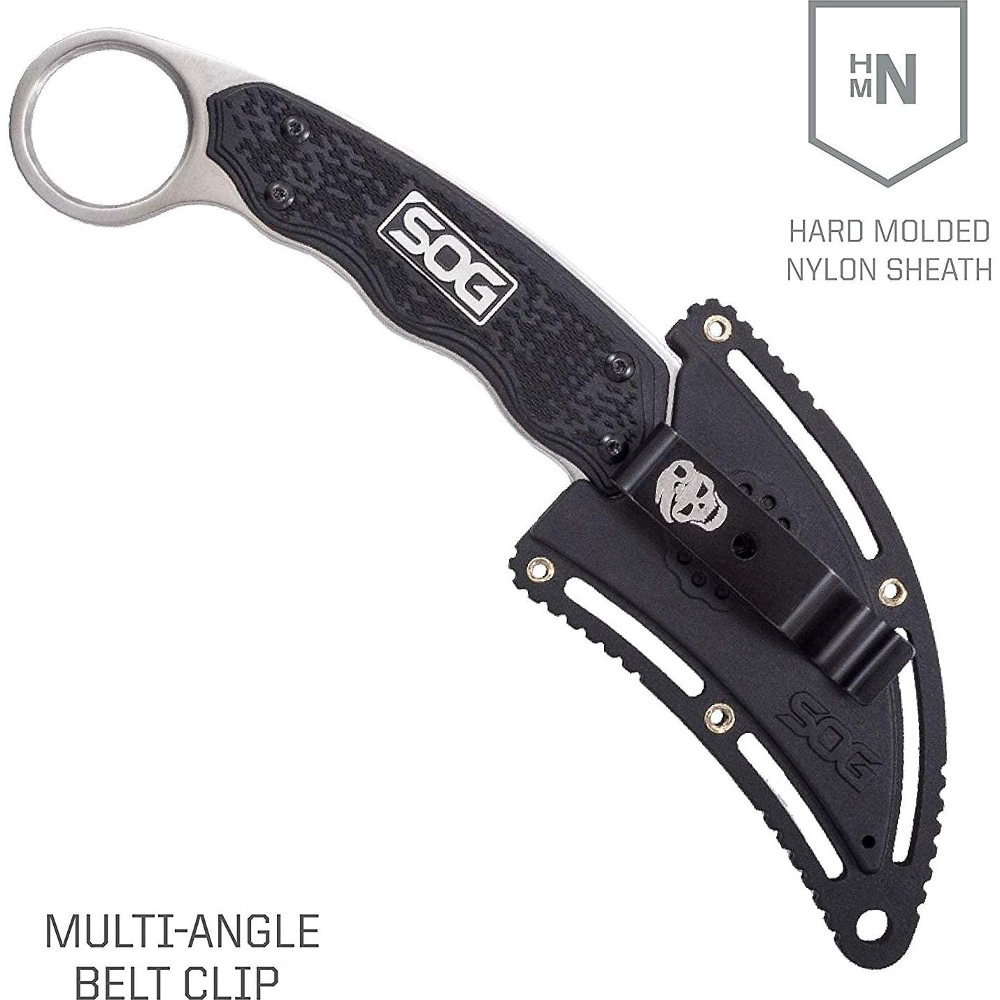 Cuchillo Karambit SOG Gambit 6.55 cm Fijo con Funda Ajustable