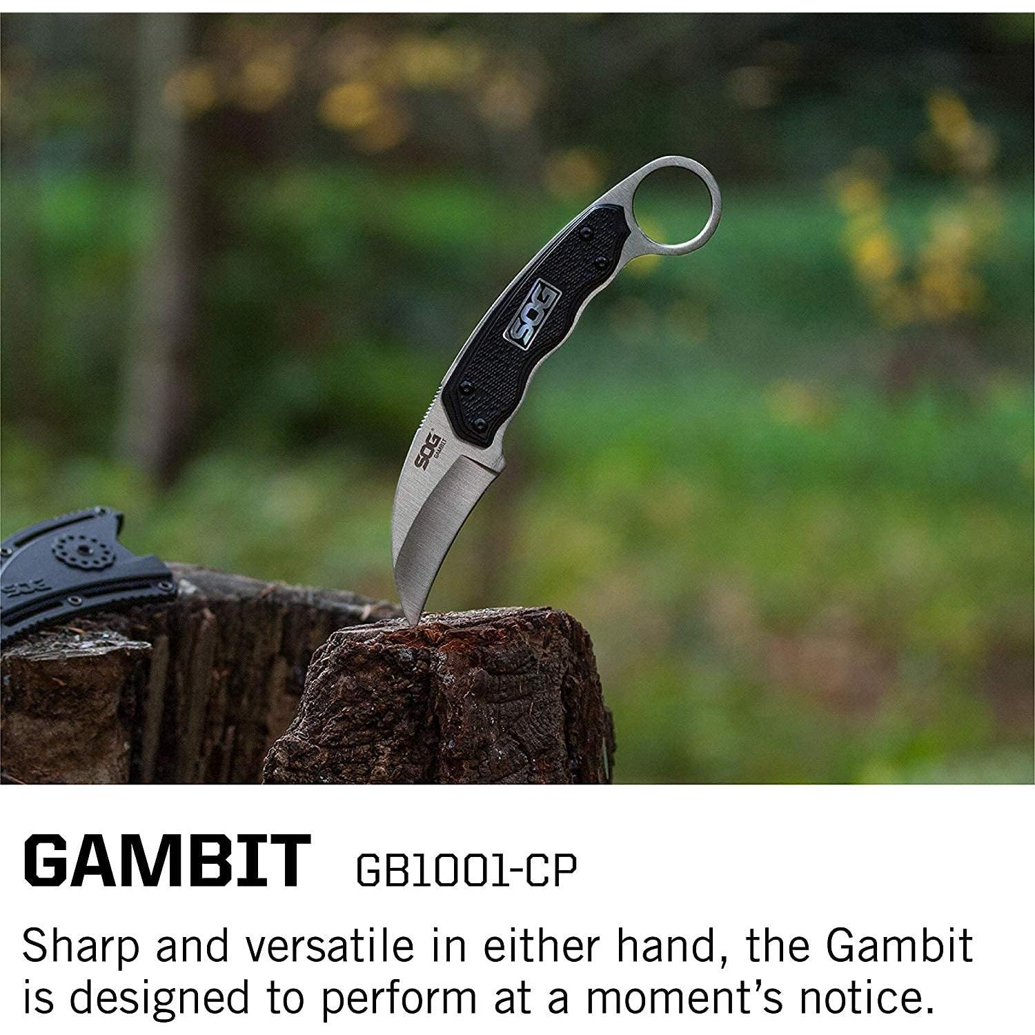 Cuchillo Karambit SOG Gambit 6.55 cm Fijo con Funda Ajustable