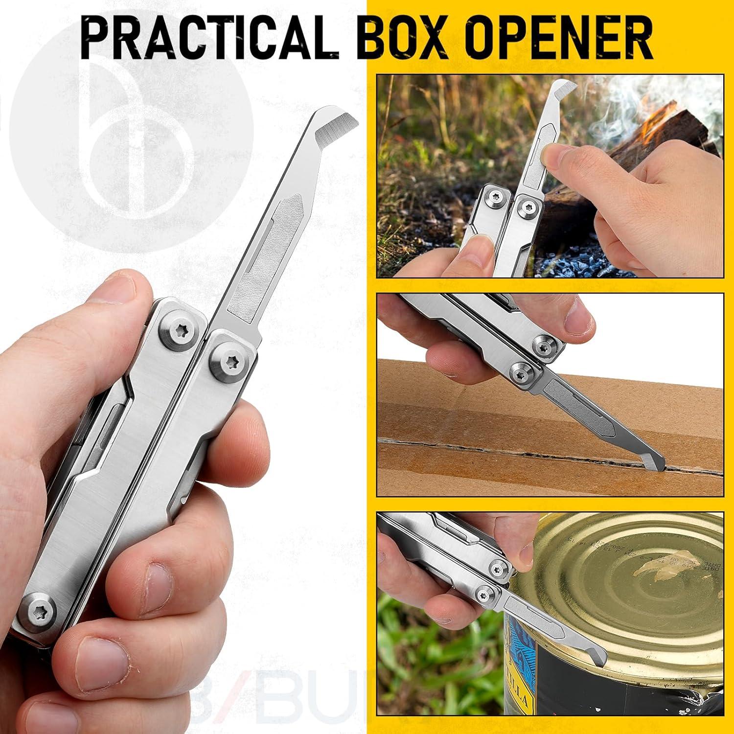 Mini Multiherramienta BIBURY BI2051A, Alicates EDC de Acero Inoxidable