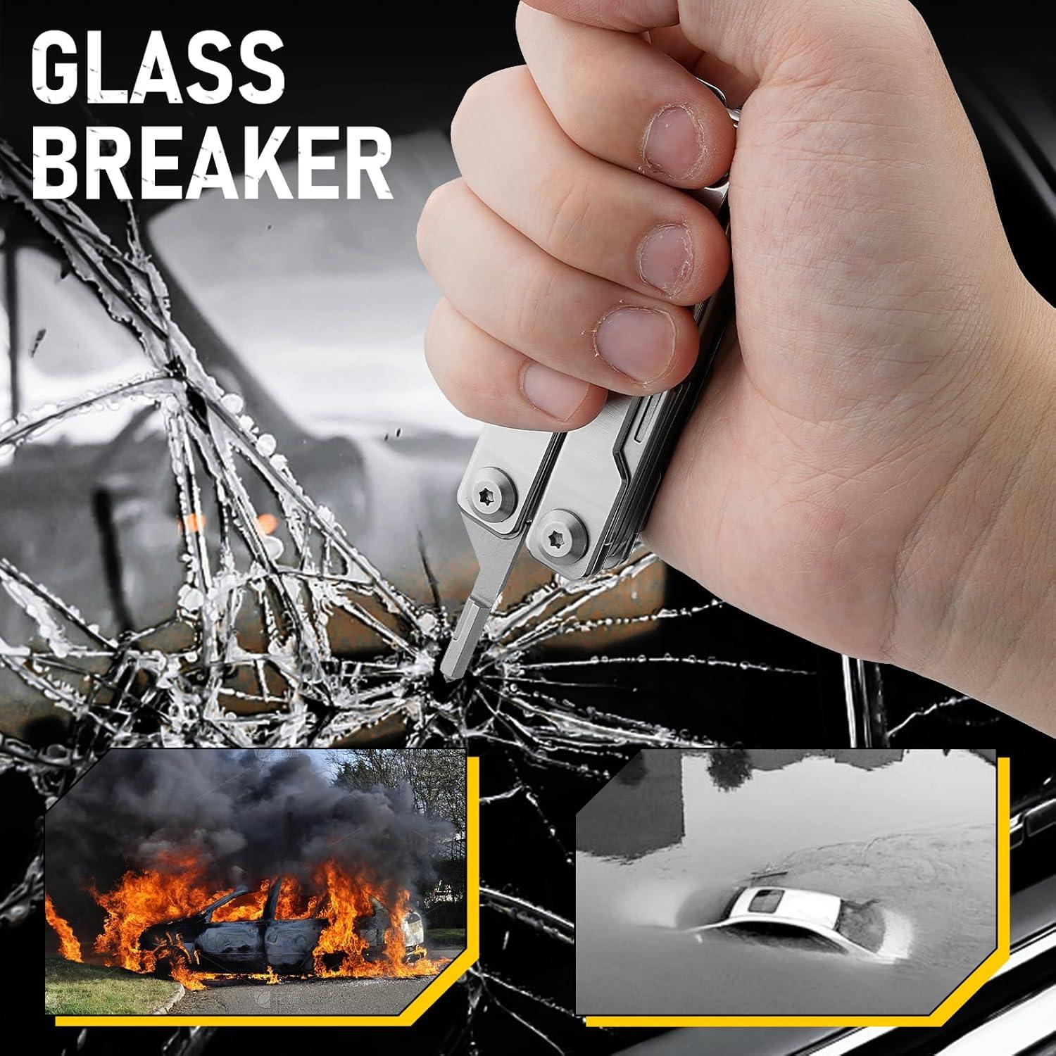 Mini Multiherramienta BIBURY BI2051A, Alicates EDC de Acero Inoxidable